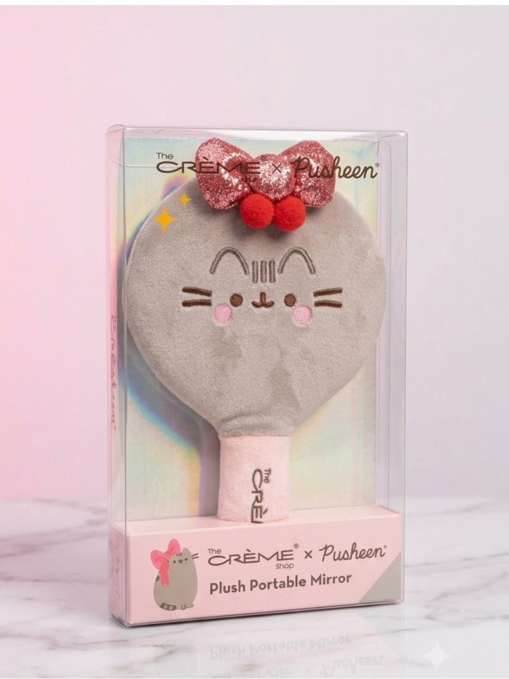 🎀 NIB The Créme Shop x Pusheen Plush Portable Mirror (Holiday Limited Edition) 🎀